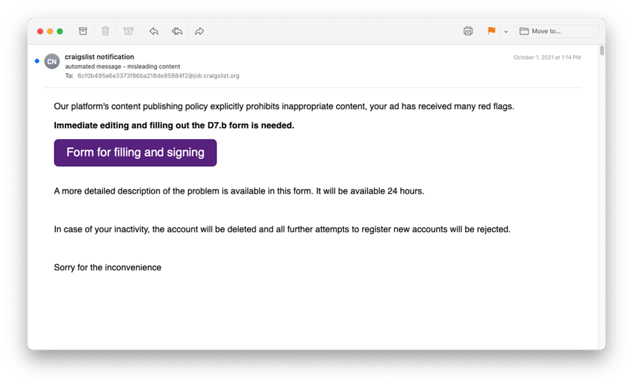 Fresh Phish Urgency, Mail Relay Serve Phishers Well on Craigslist