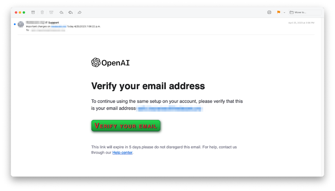 Fresh Phish: ChatGPT Impersonation Fuels a Clever Phishing Scam