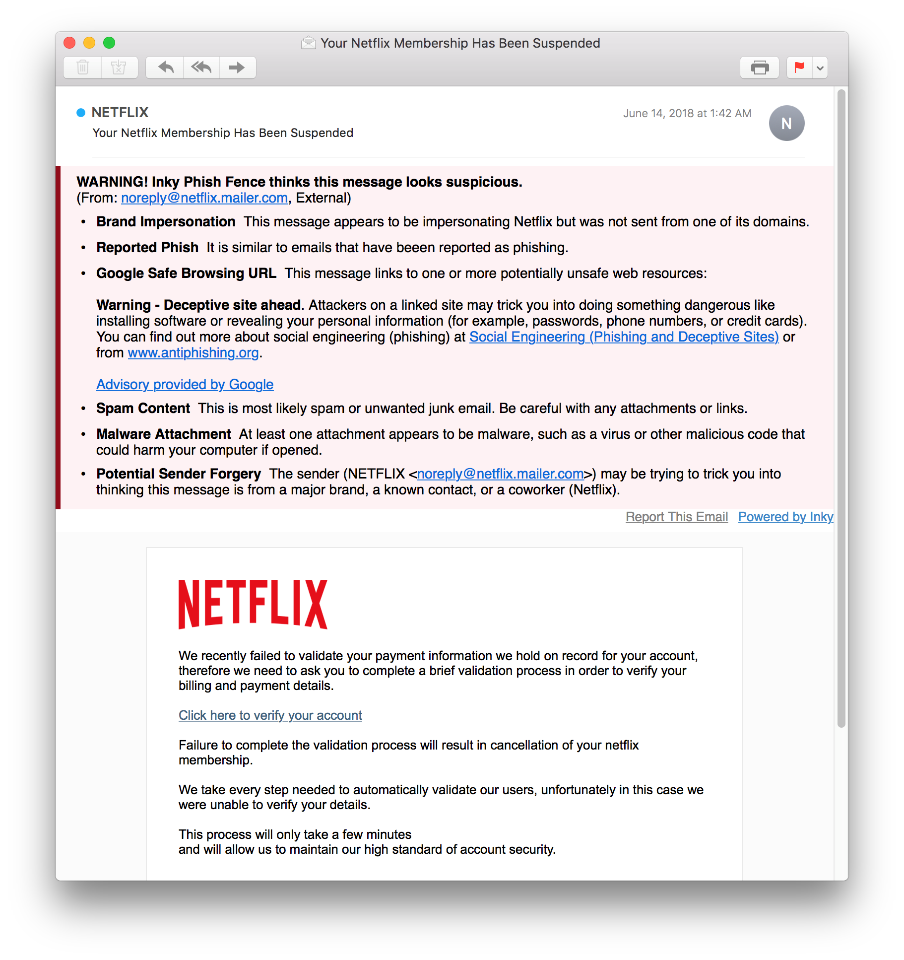 netflix phishing email 