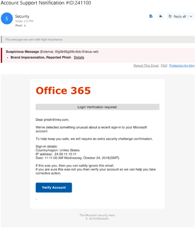 INKY Anti-Phishing Catch of the Day