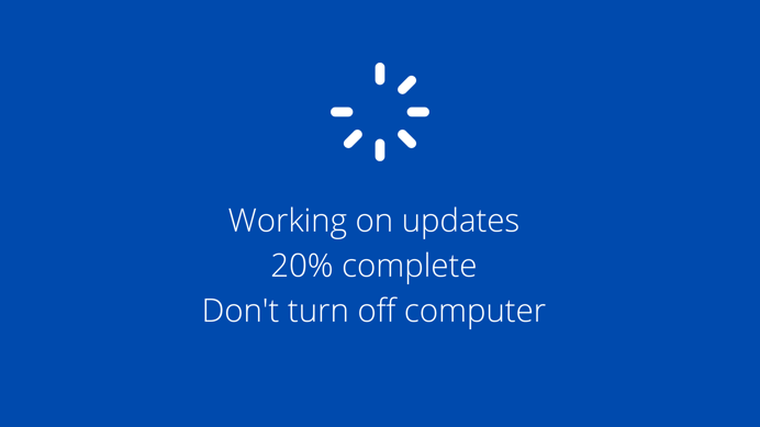 Working on updates 20% complete Dont turn off computer