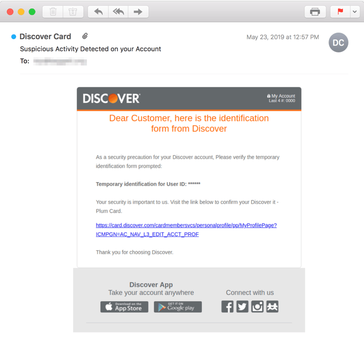 DiscoverCardPhishingEmail