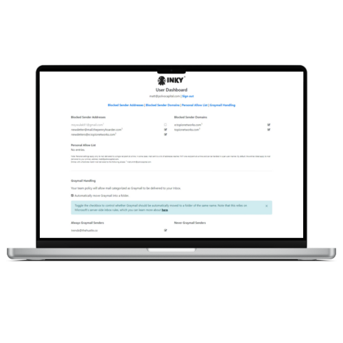 Graymail Dashboard