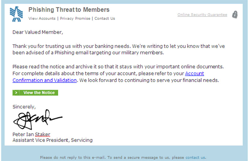 phishing email
