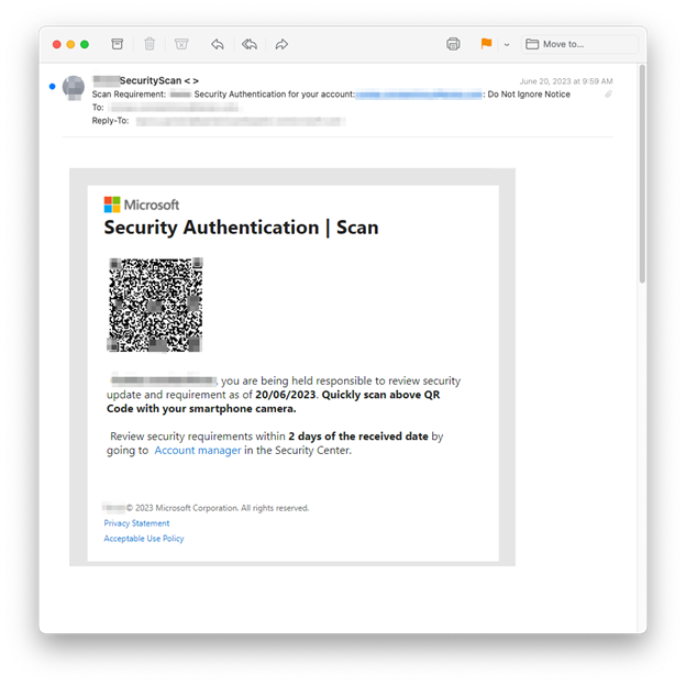 Radar Phishing Using QR Codes to Evade URL Analysis