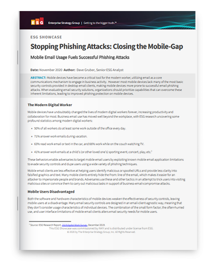 ESG Report - Closing the Mobile Gap to Stop Phishing Attacks