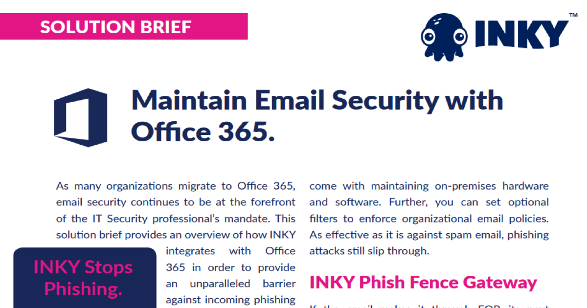 INKY and Microsoft 365 Solution Brief