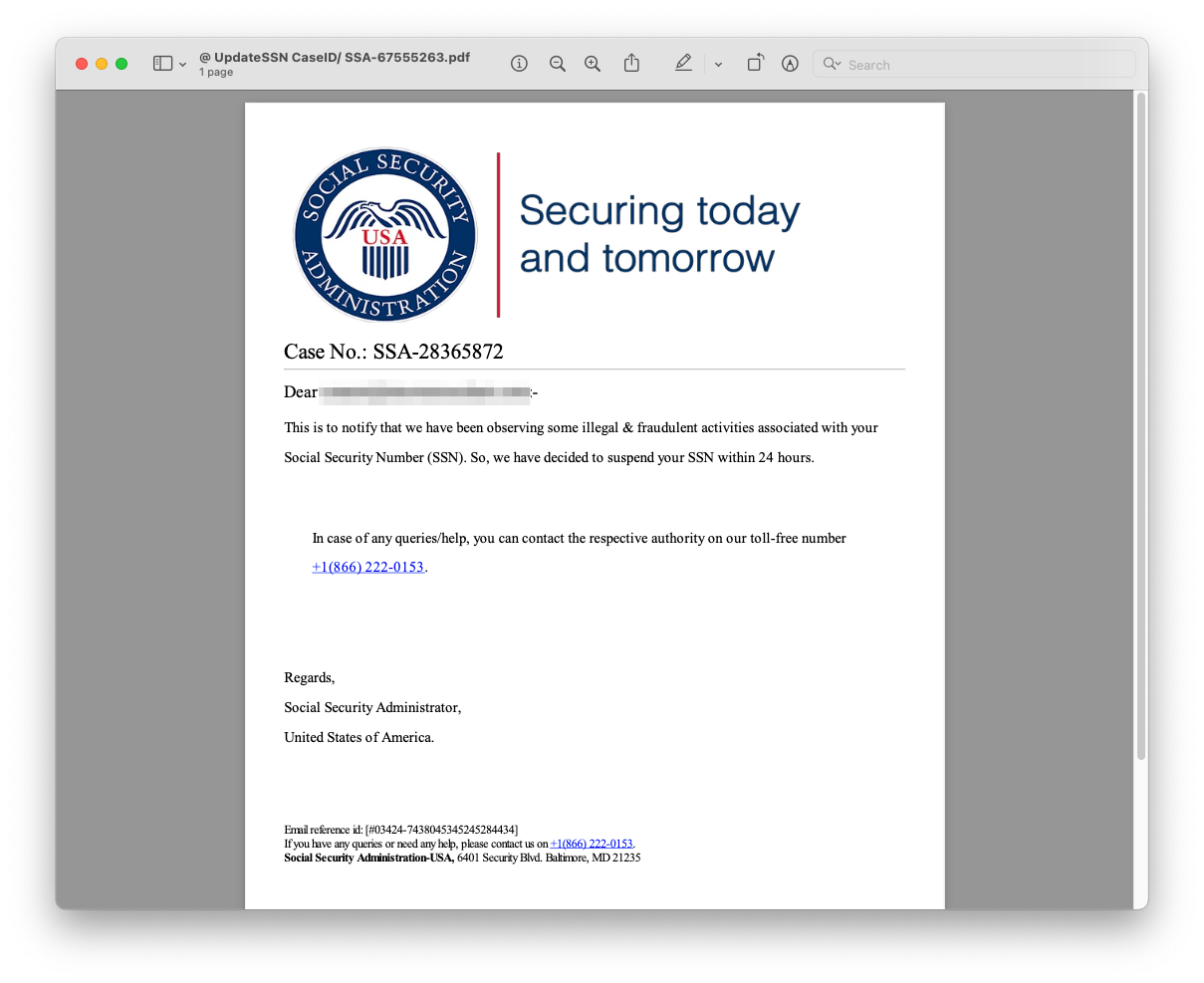 Fresh Phish: A New Social Security Phishing Scam Preys Upon Our Biggest Worries