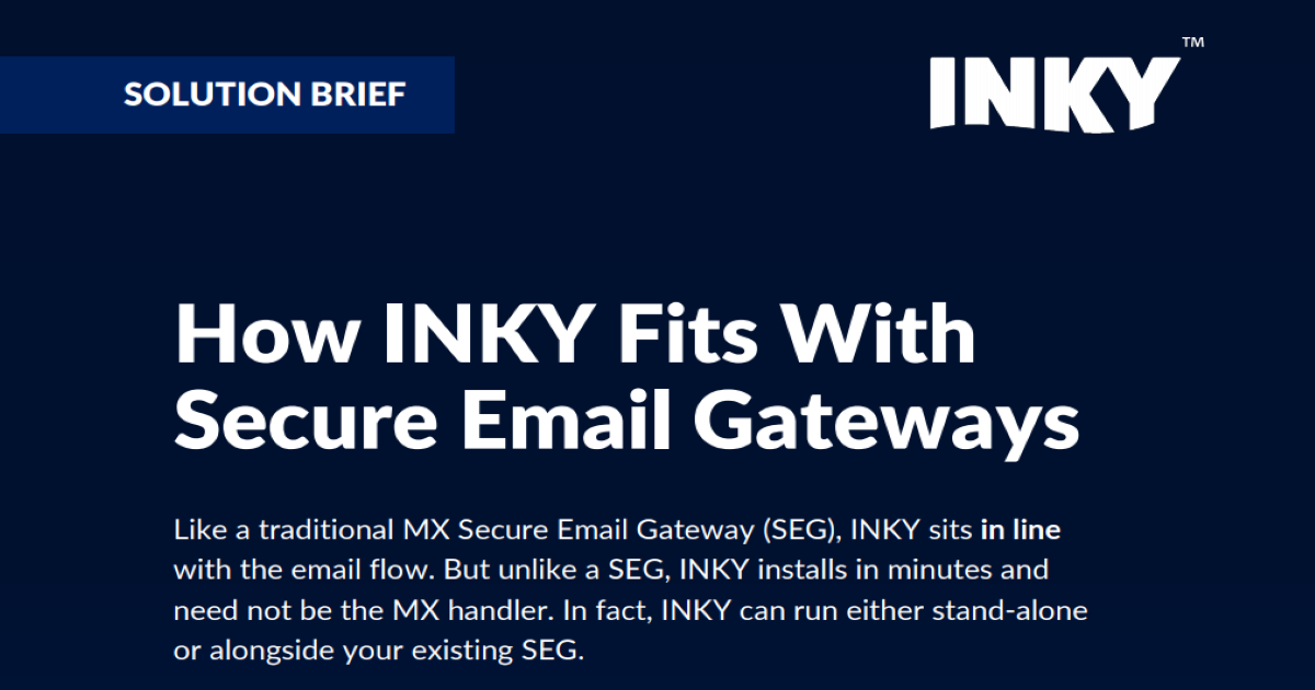 How INKY Fits With  Secure Email Gateways